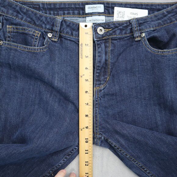 Liz Claiborne Pants Womens 12 Blue Denim Flat Front Classic Fit Straight Jeans - Picture 4 of 16